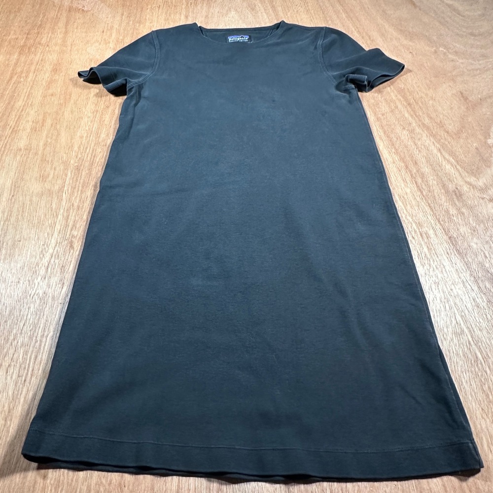 Patagonia T-Shirt Dress Womens XS Black Organic Cotton Stretch Short Sleeve